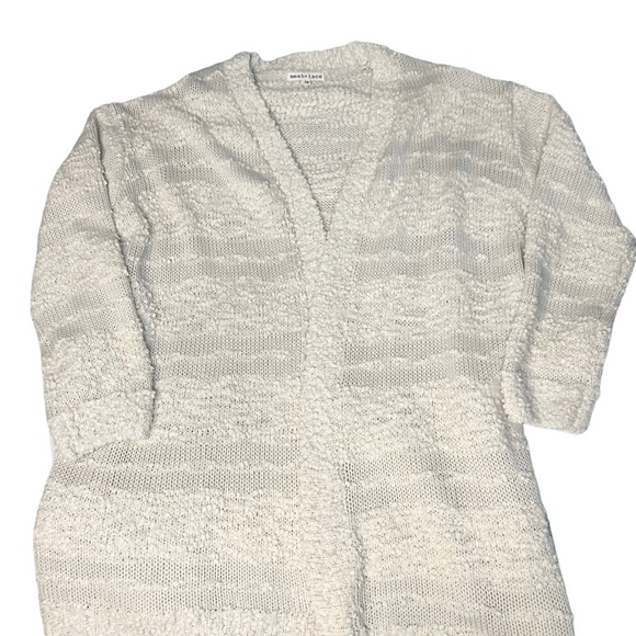 Mesh + Lace Popcorn Knitted Cardigan SZ 2X White  Soft and Comfortable - Picture 6 of 6